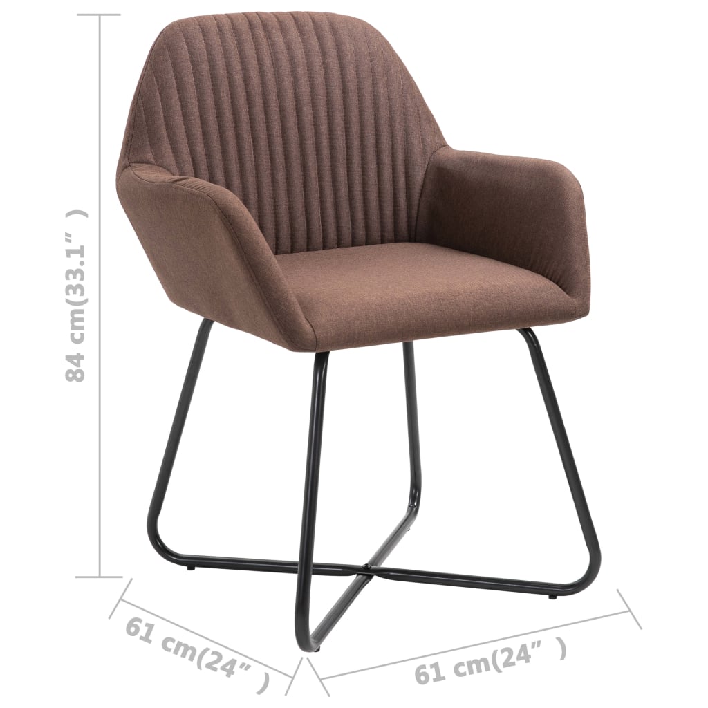 vidaXL Krzesła stołowe, 4 szt., brązowe, obite tkaniną