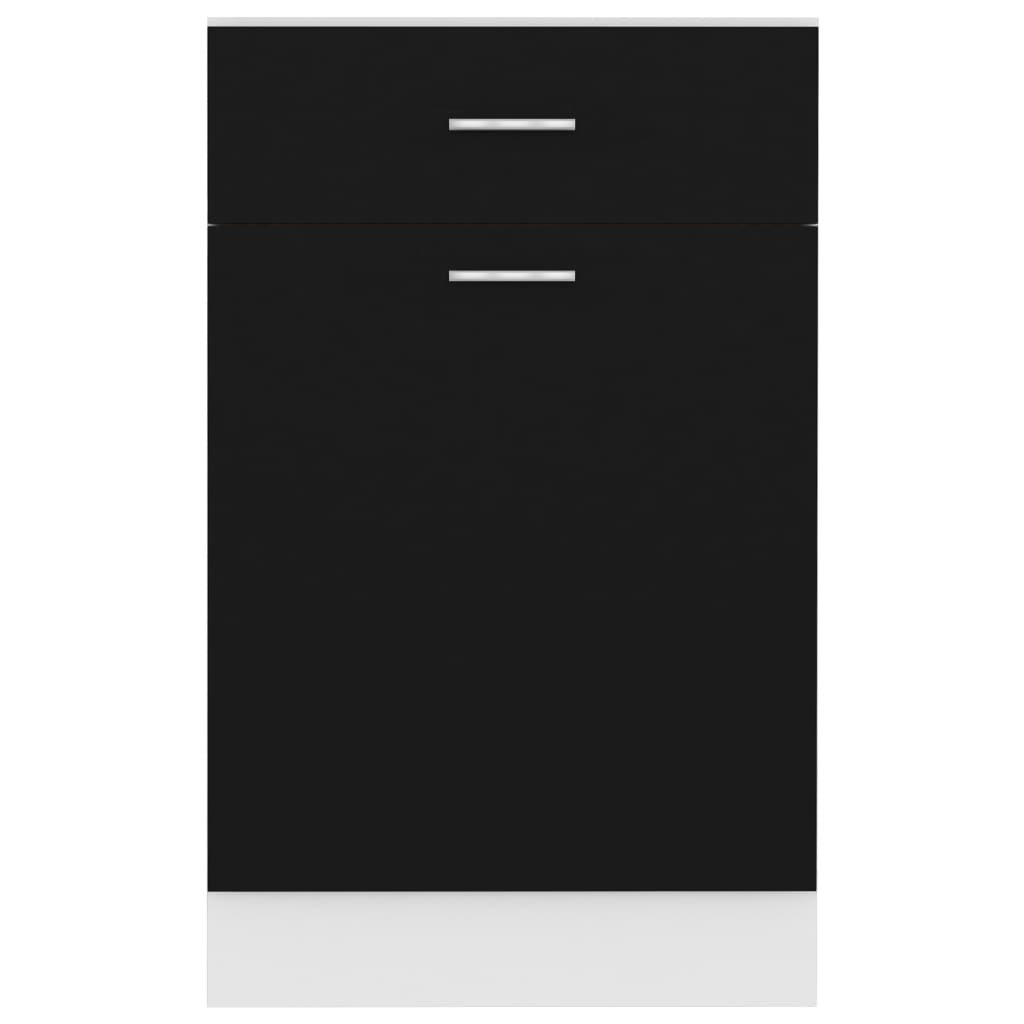 vidaXL Szafka z szufladą, czarna, 50x46x81,5 cm