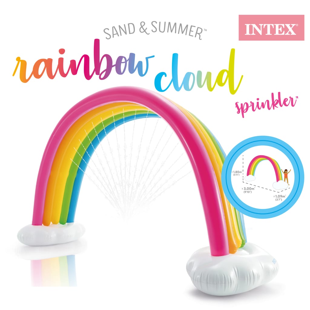 Intex Zraszacz w formie tęczy Rainbow Cloud, kolorowy, 300x109x180 cm