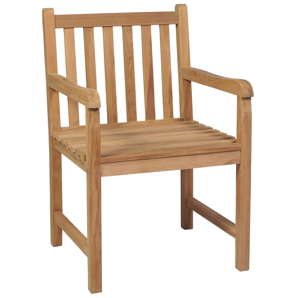 vidaXL Krzesła ogrodowe z zielonymi poduszkami, 6 szt., drewno tekowe