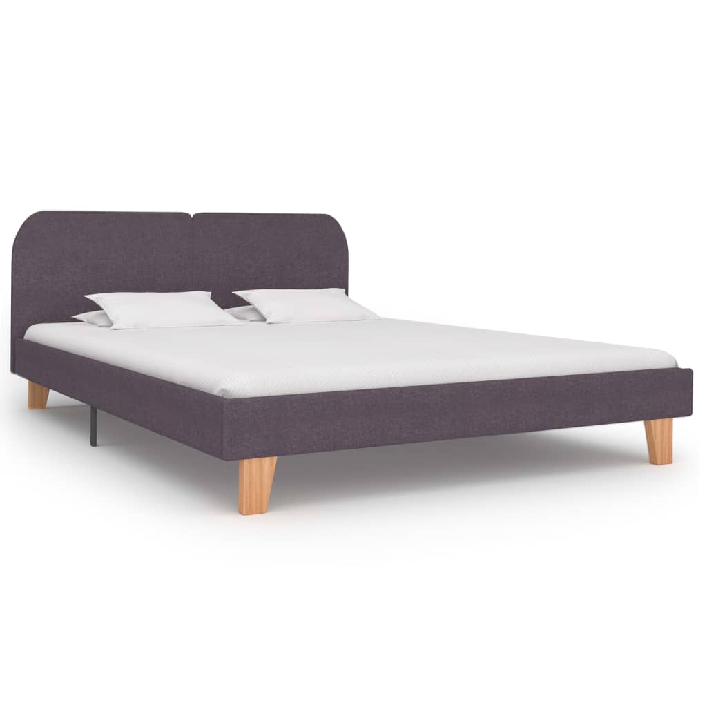 vidaXL Rama łóżka, kolor taupe, tkanina, 180 x 200 cm