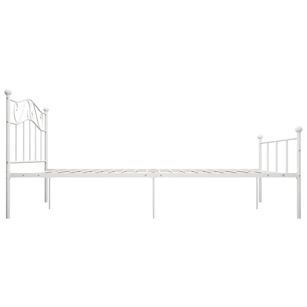 vidaXL Rama łóżka, biała, metalowa, 160 x 200 cm