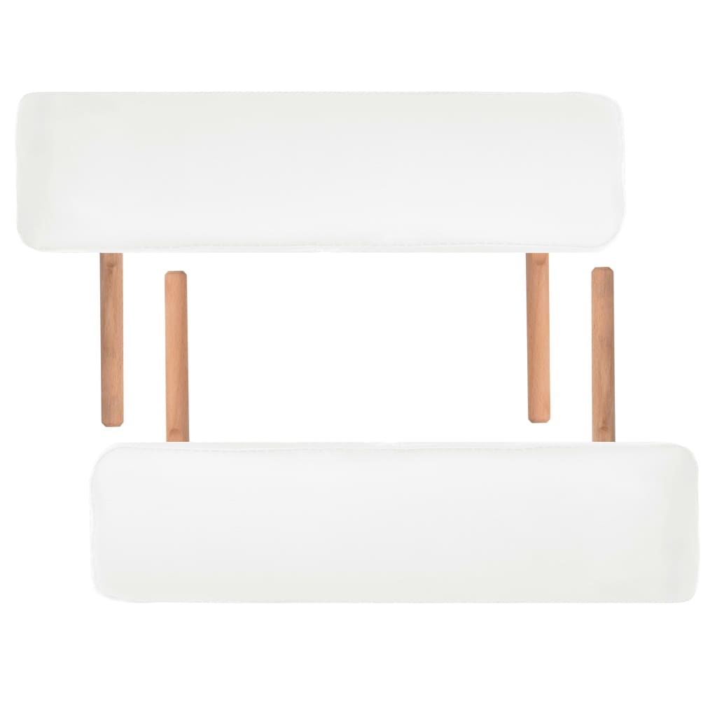 vidaXL Składany stół do masażu o grubości 10 cm, 2-strefowy, biały