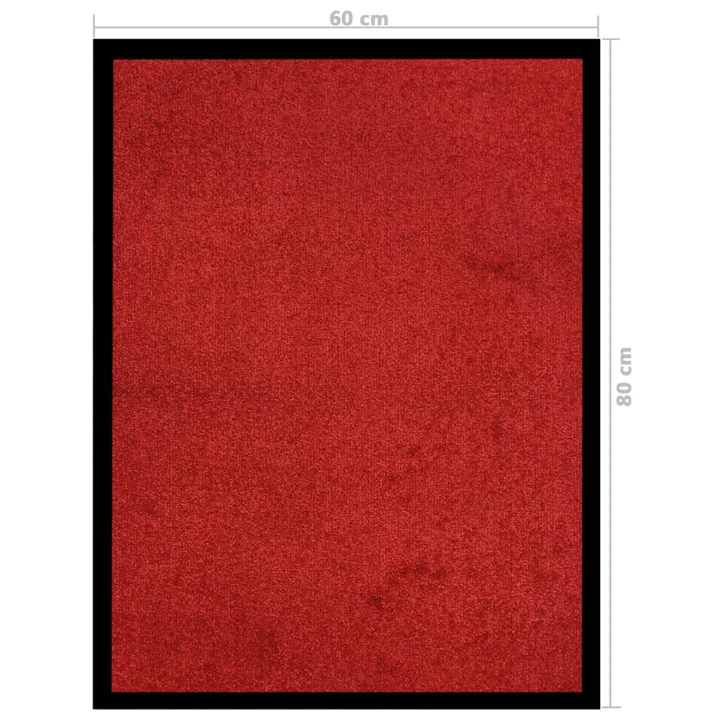vidaXL Wycieraczka, czerwona, 60x80 cm