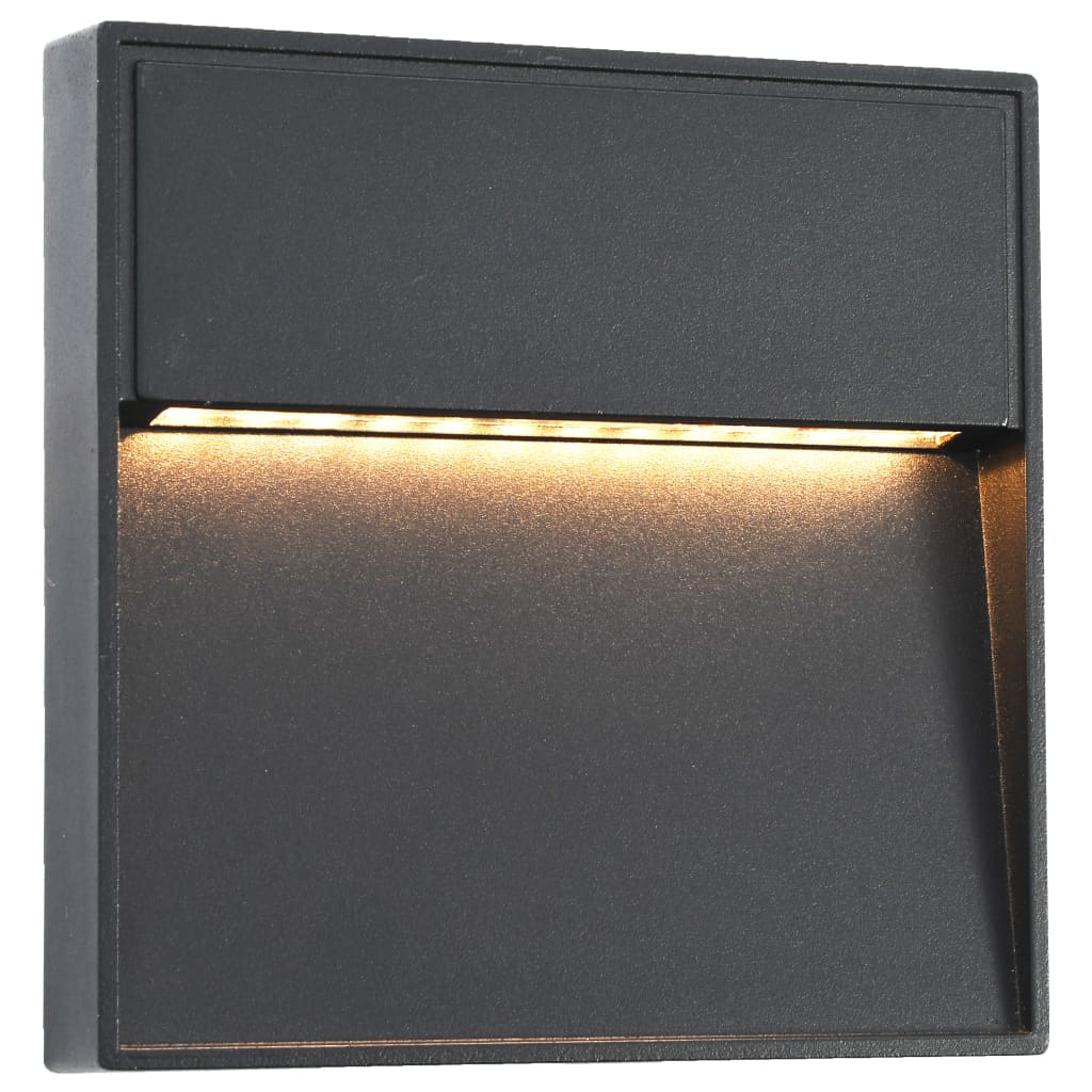 vidaXL Lampy ścienne zewnętrzne LED, 2 szt., 3 W, czarne, kwadratowe