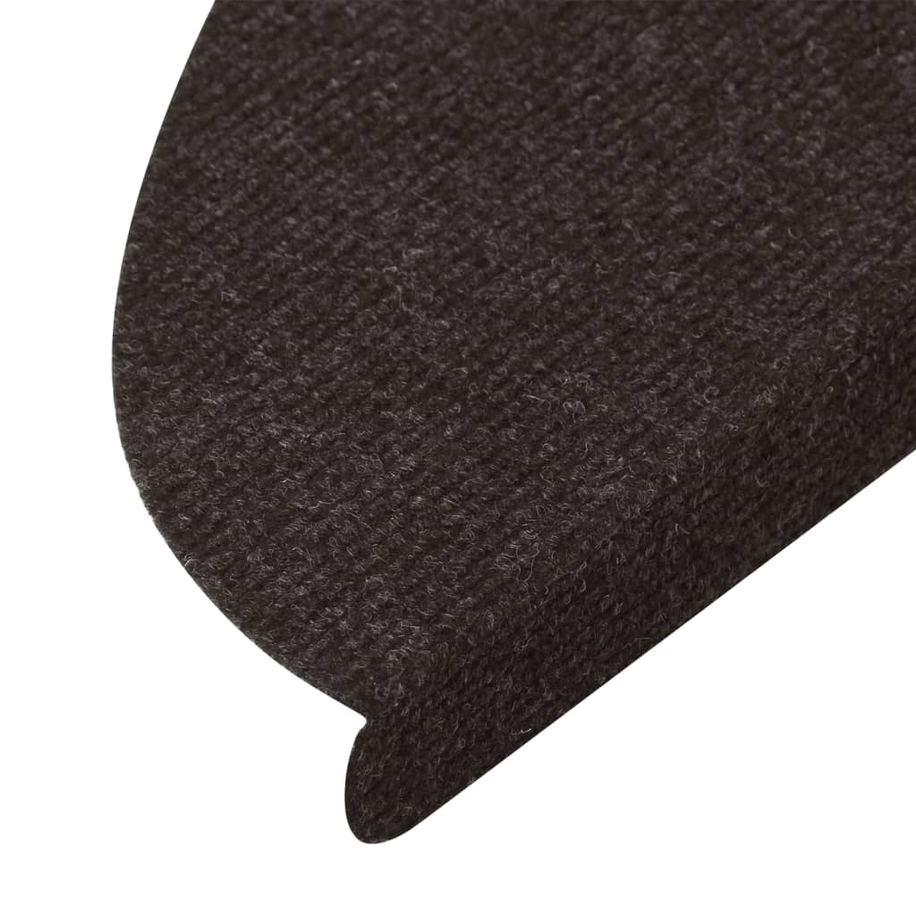 vidaXL Samoprzylepne nakładki na schody, 15 szt., 56x17x3 cm, czarne