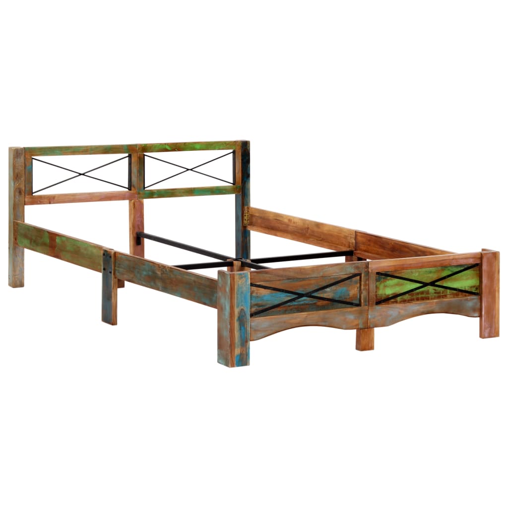 vidaXL Rama łóżka z litego drewna z odzysku, 140 x 200 cm