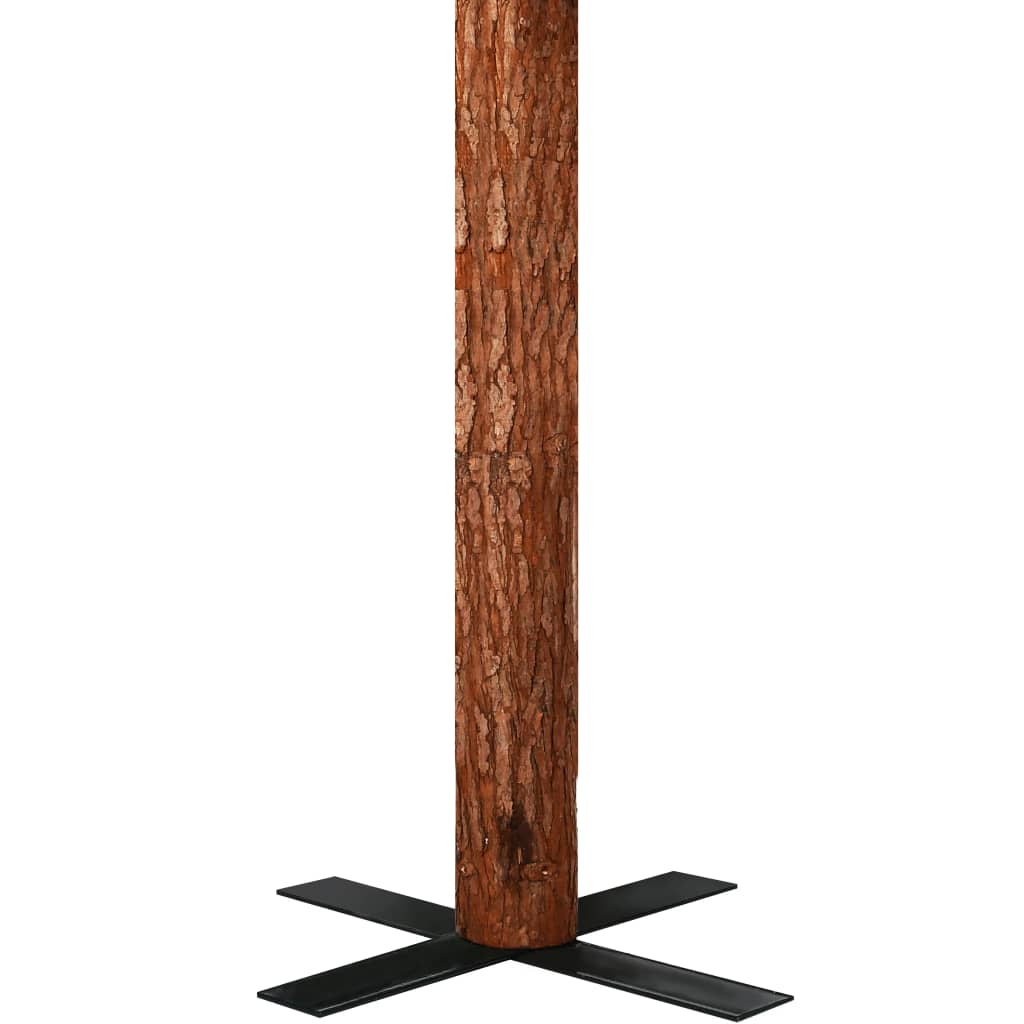 vidaXL Smukła choinka z drewnem i szyszkami, zielona, 180 cm, PVC