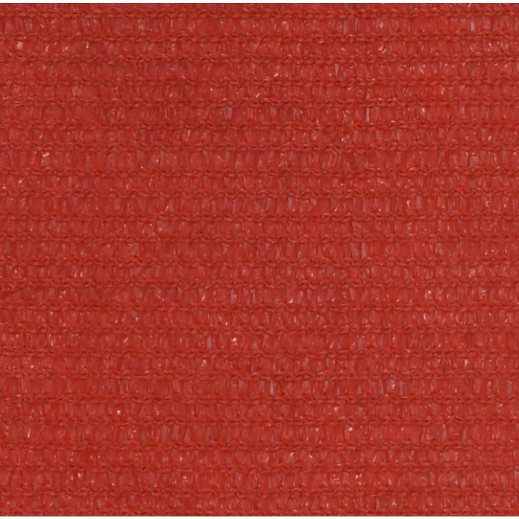 vidaXL Żagiel przeciwsłoneczny, 160 g/m², czerwony, 7x7 m, HDPE