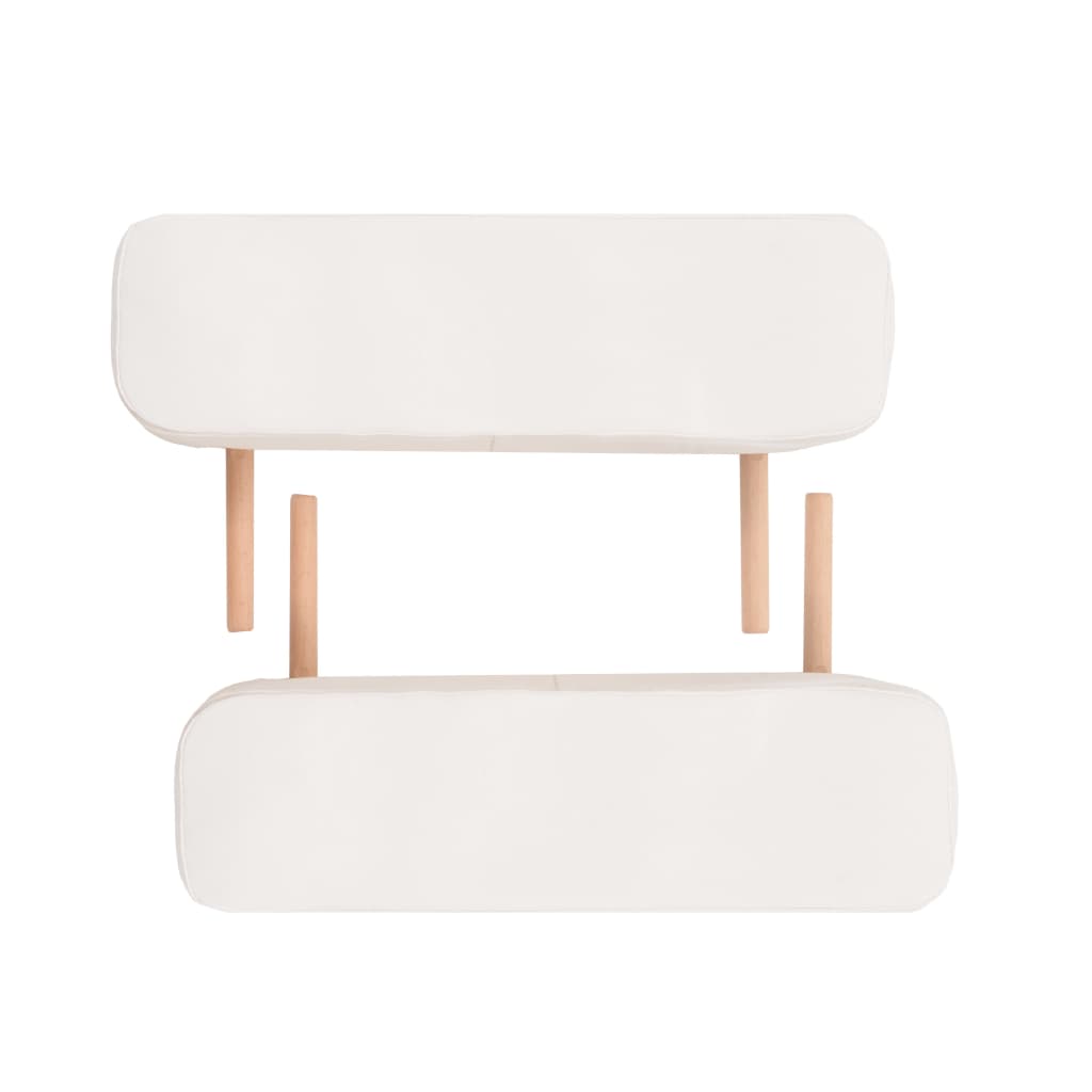 vidaXL Składany stół do masażu ze stołkiem, 3-strefowy, biały