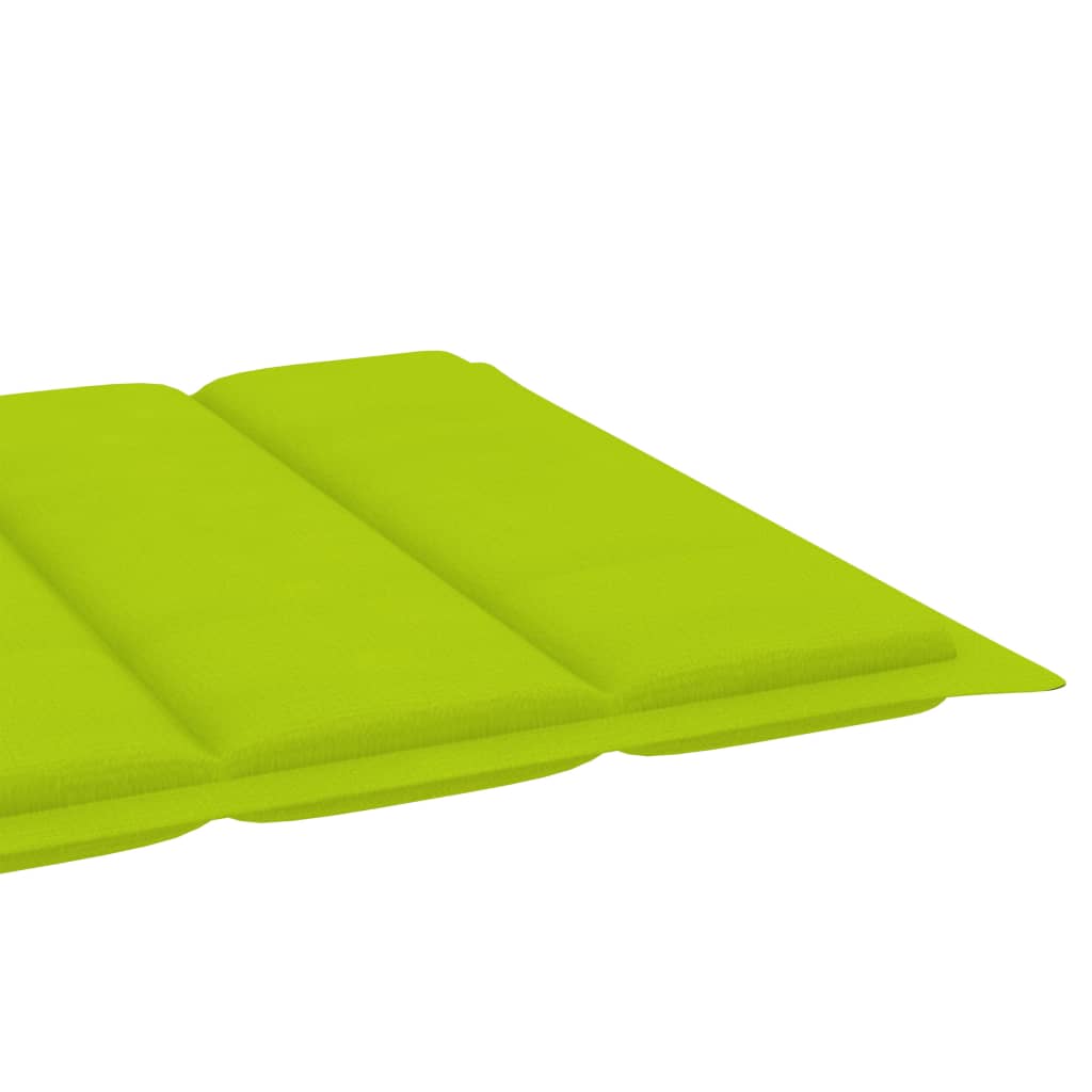 vidaXL Leżak z jasnozieloną poduszką, lite drewno tekowe