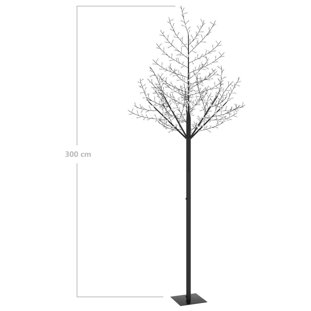 vidaXL Drzewko z lampkami, 600 LED, ciepły biały, kwiat wiśni, 300 cm