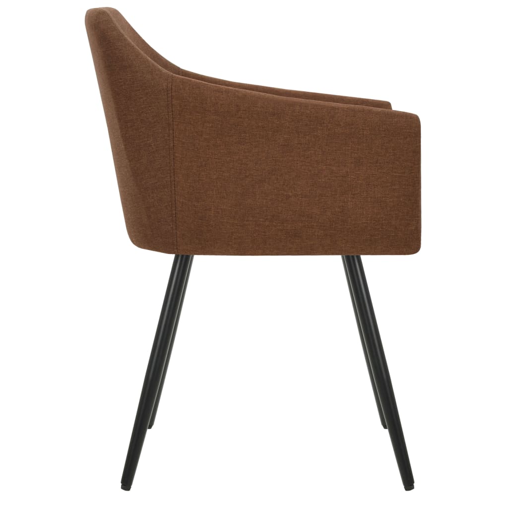vidaXL Krzesła stołowe, 6 szt., brązowe, tapicerowane tkaniną