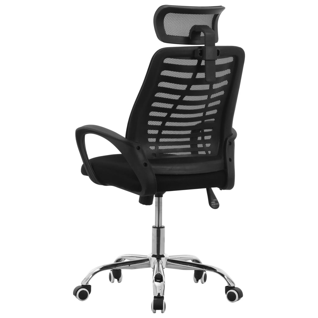 vidaXL Obrotowe krzesło biurowe, czarne, siateczkowe