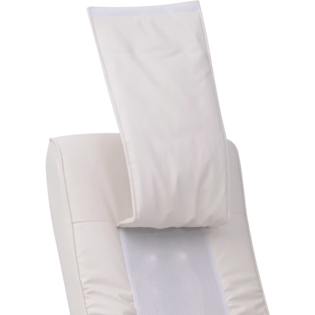 vidaXL Fotel do masażu shiatsu, biały, sztuczna skóra