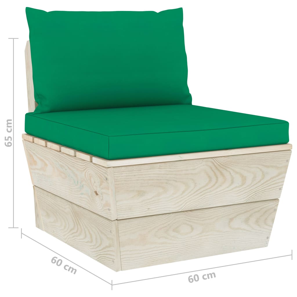 vidaXL 9-cz. ogrodowy zestaw wypoczynkowy z palet, poduszki, świerk