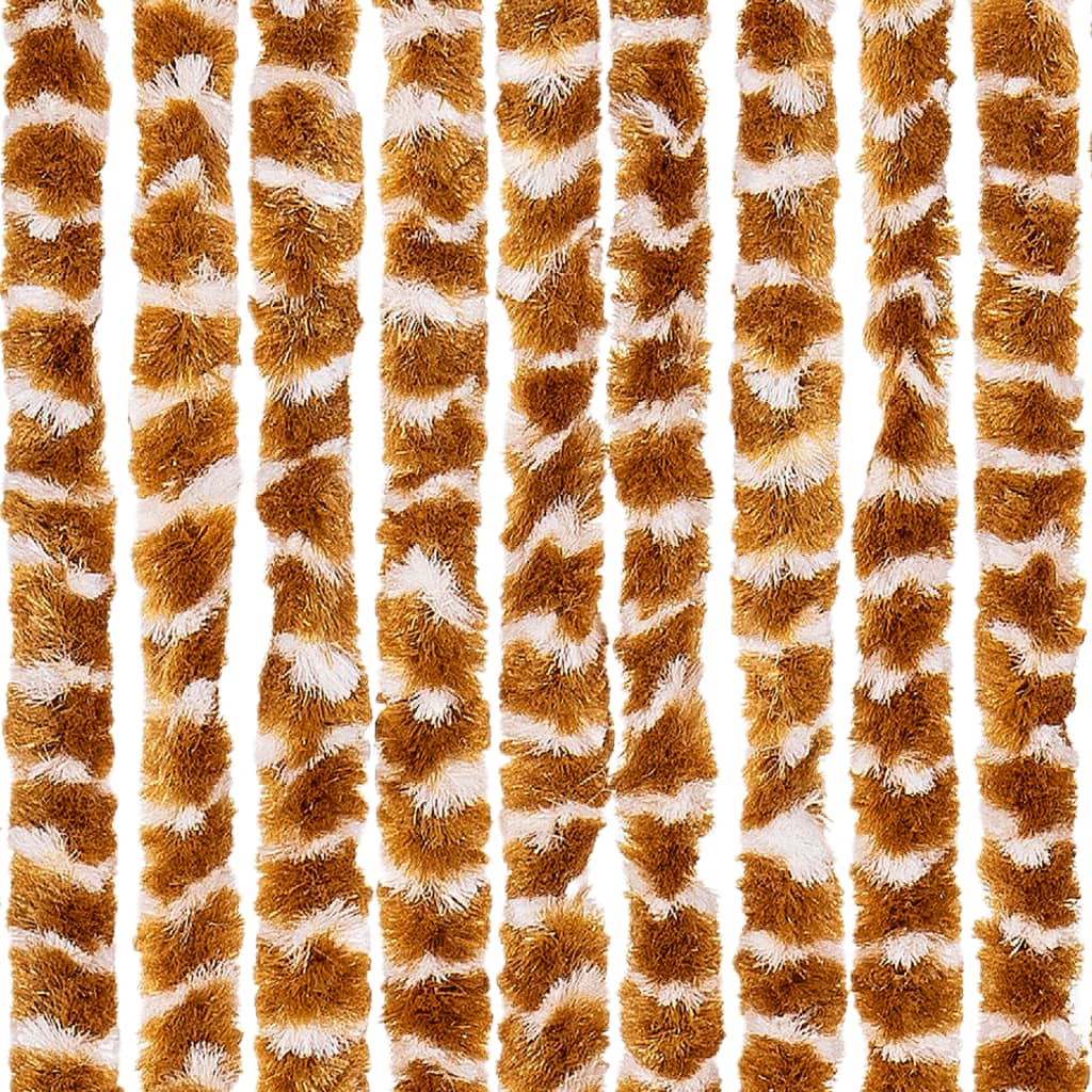vidaXL Zasłona przeciwko owadom, ochra i biel, 100x200 cm, szenil