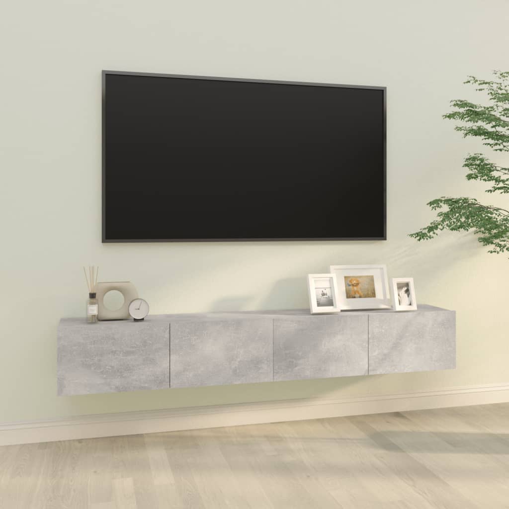 vidaXL Szafki ścienne pod TV, 2 szt., betonowa szarość, 100x30x30 cm
