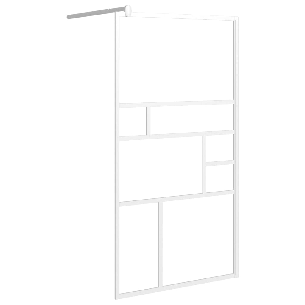 vidaXL Ścianka prysznicowa, 115x195 cm, szkło ESG, biała