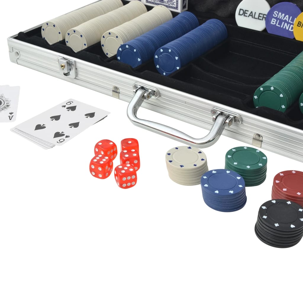 vidaXL Zestaw do pokera 500 żetonów, aluminium