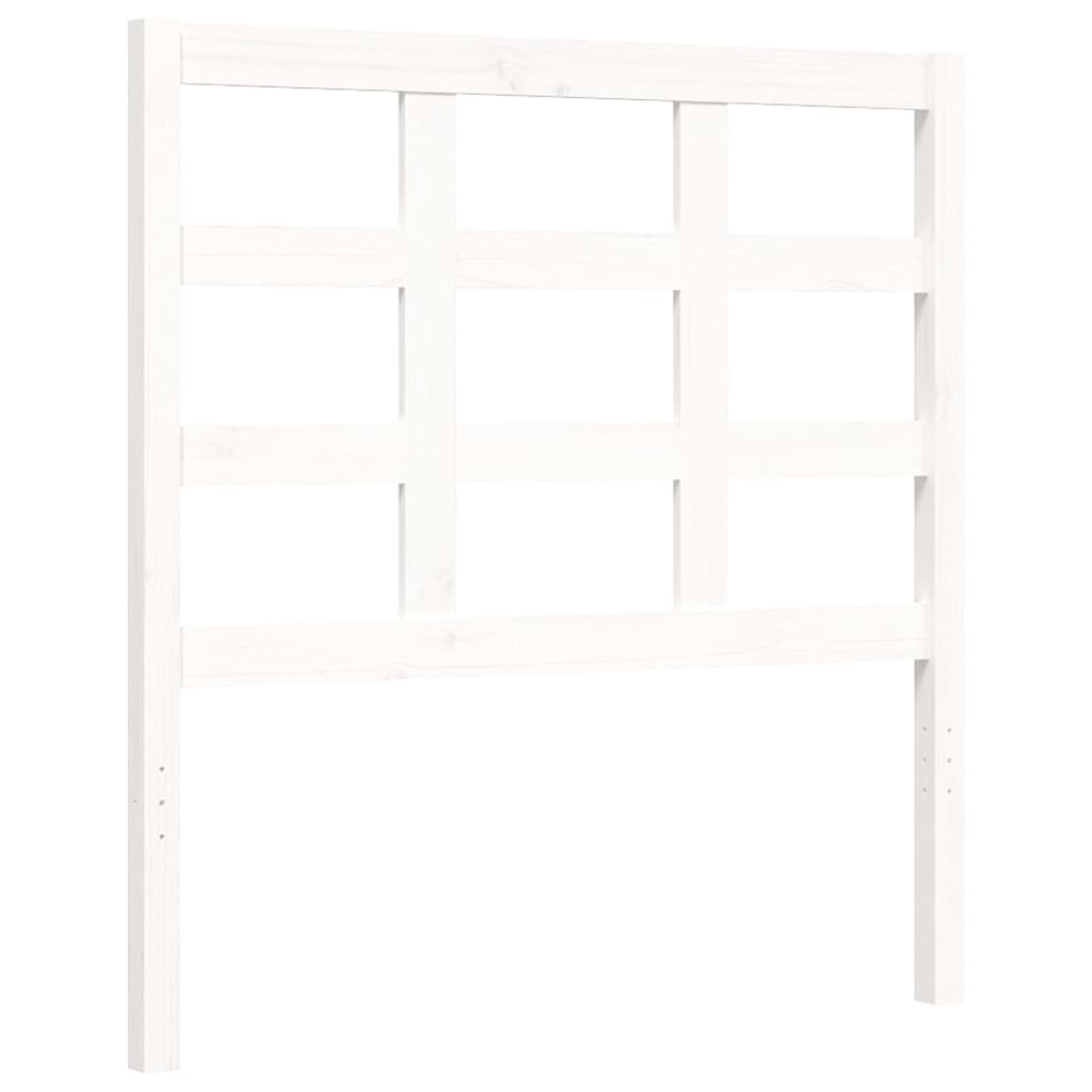 vidaXL Rama łóżka z wezgłowiem, biała, 90x190 cm, lite drewno