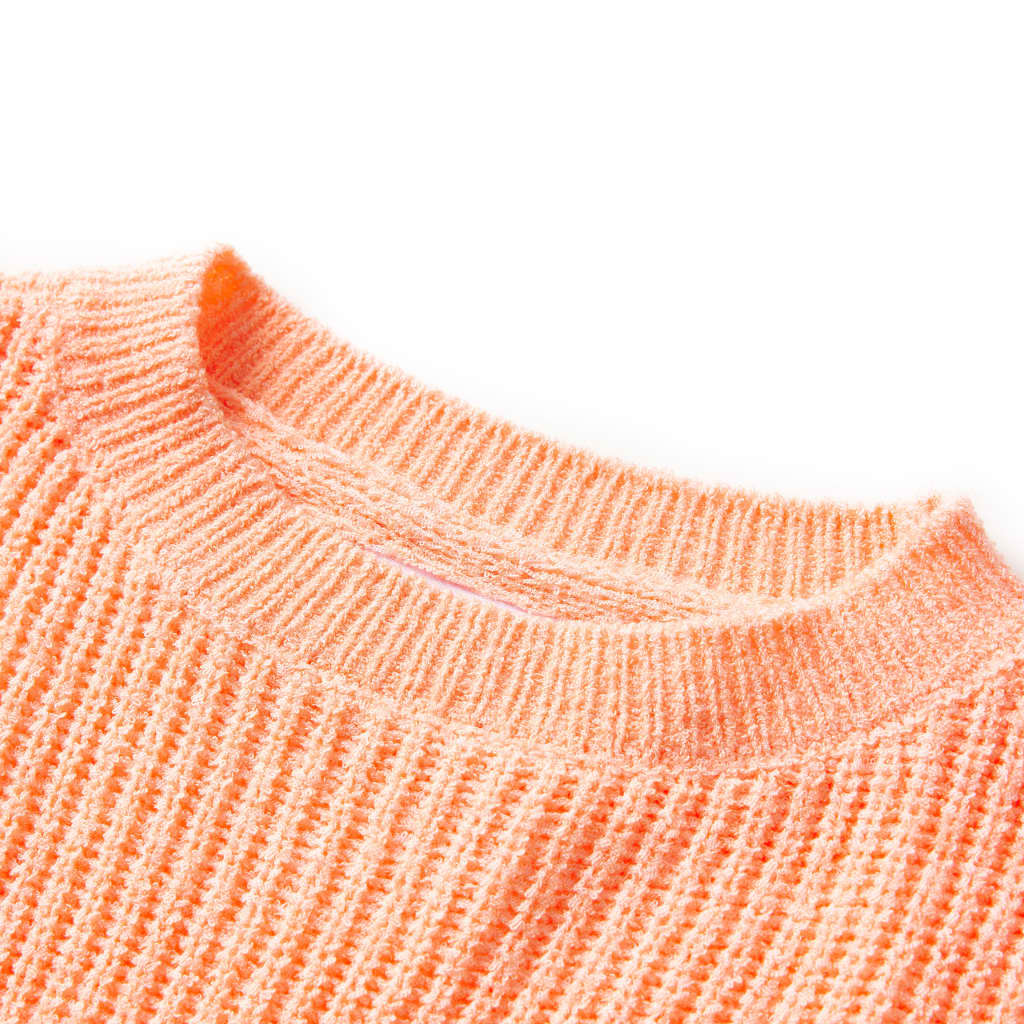 Sweter dziecięcy z dzianiny, jasnopomarańczowy, 92