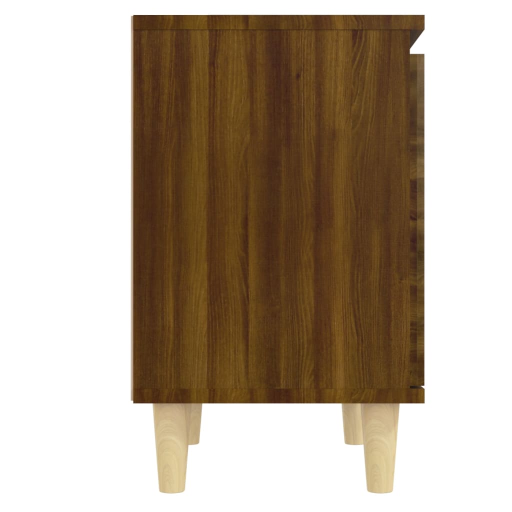 vidaXL Szafka nocna na drewnianych nogach, brązowy dąb, 40x30x50 cm