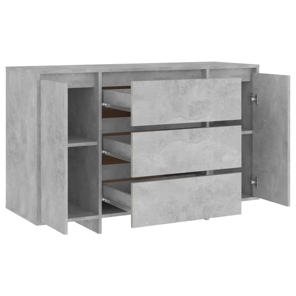 vidaXL Komoda z 3 szufladami, szarość betonu, 120x41x75 cm, płyta