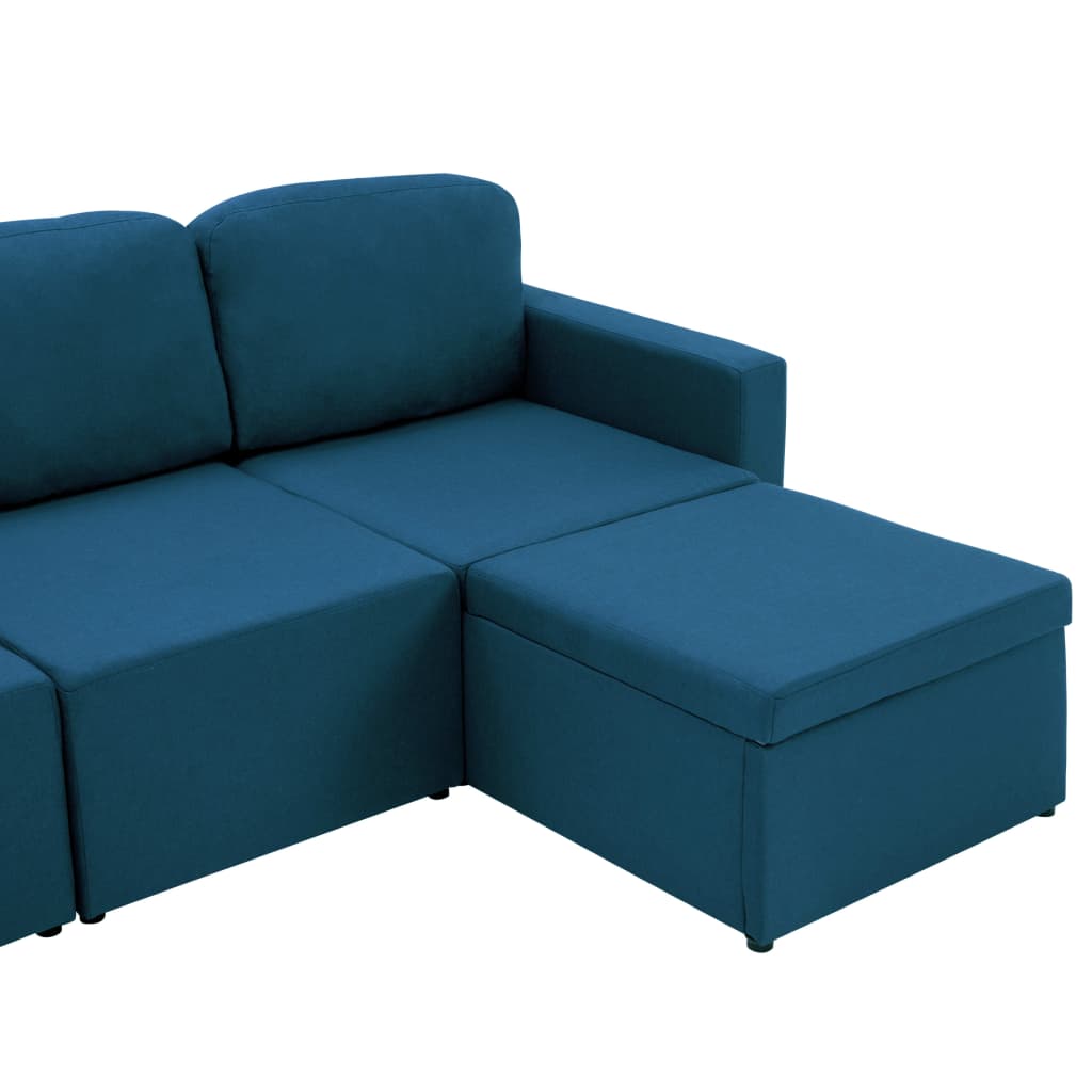 vidaXL 3-osobowa kanapa modułowa, niebieska, tkanina
