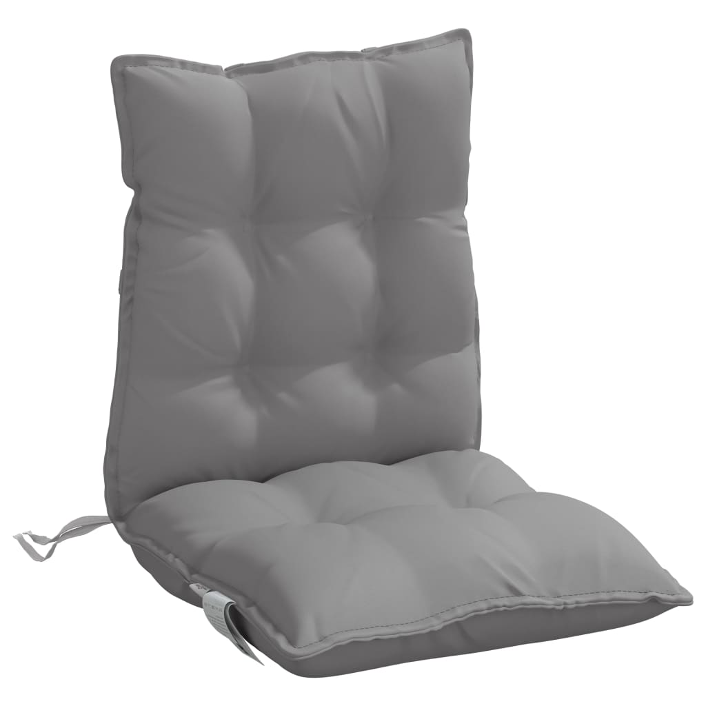 vidaXL Poduszki na krzesła z niskim oparciem, 2 szt., szare