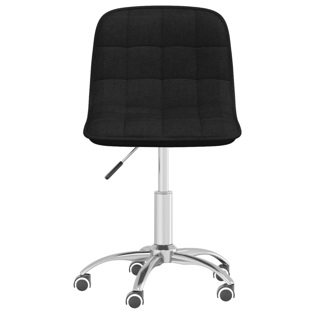 vidaXL Obrotowe krzesło stołowe, czarne, obite tkaniną