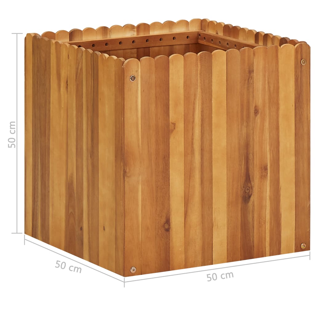 vidaXL Podwyższona donica ogrodowa, 50x50x50 cm, lite drewno akacjowe