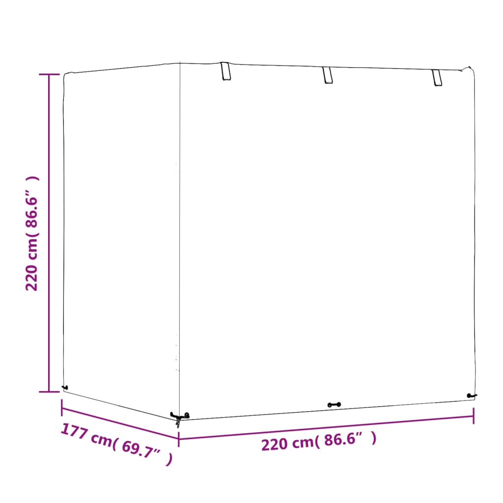 vidaXL Pokrowce na huśtawki ogrodowe, 2 szt., 12 oczek, 220x177x220 cm