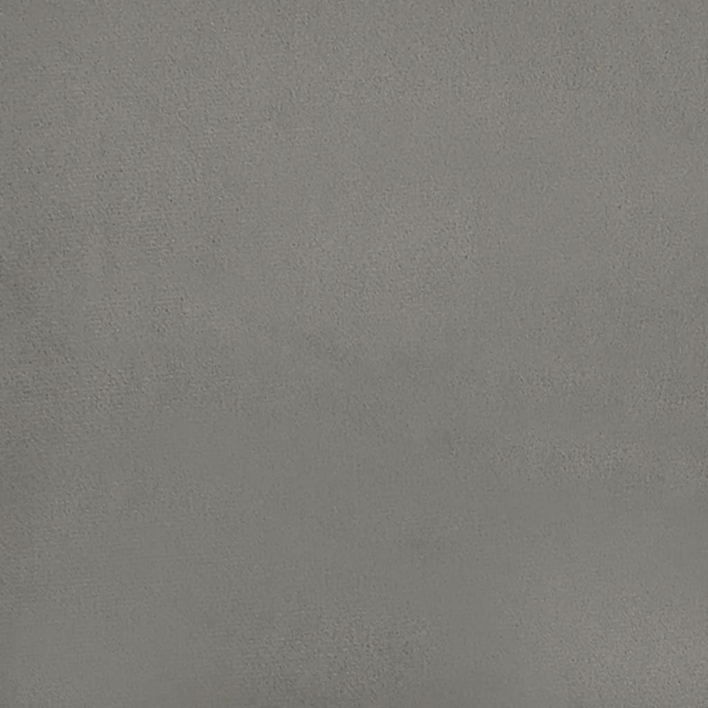 vidaXL Łóżko kontynentalne, jasnoszare, 90x200 cm, obite aksamitem