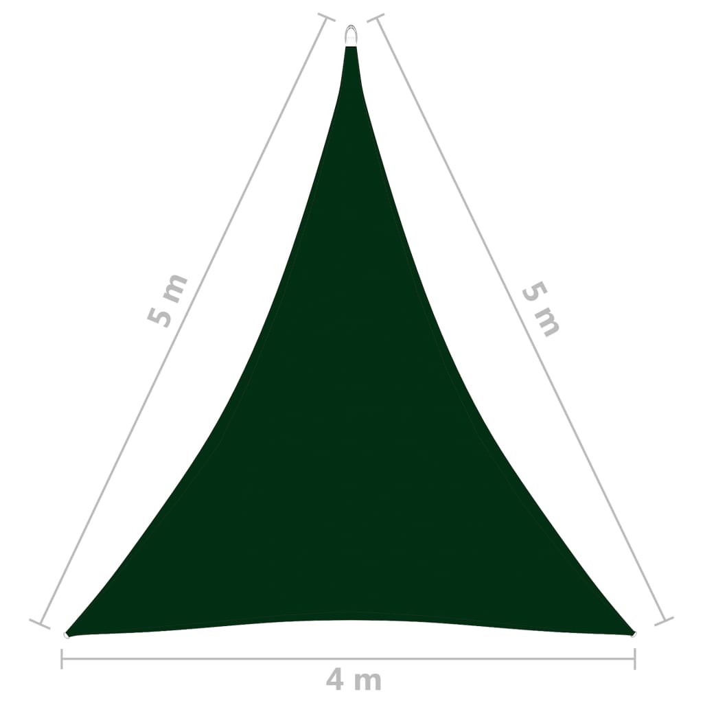vidaXL Trójkątny żagiel ogrodowy, tkanina Oxford, 4x5x5 m, zielony