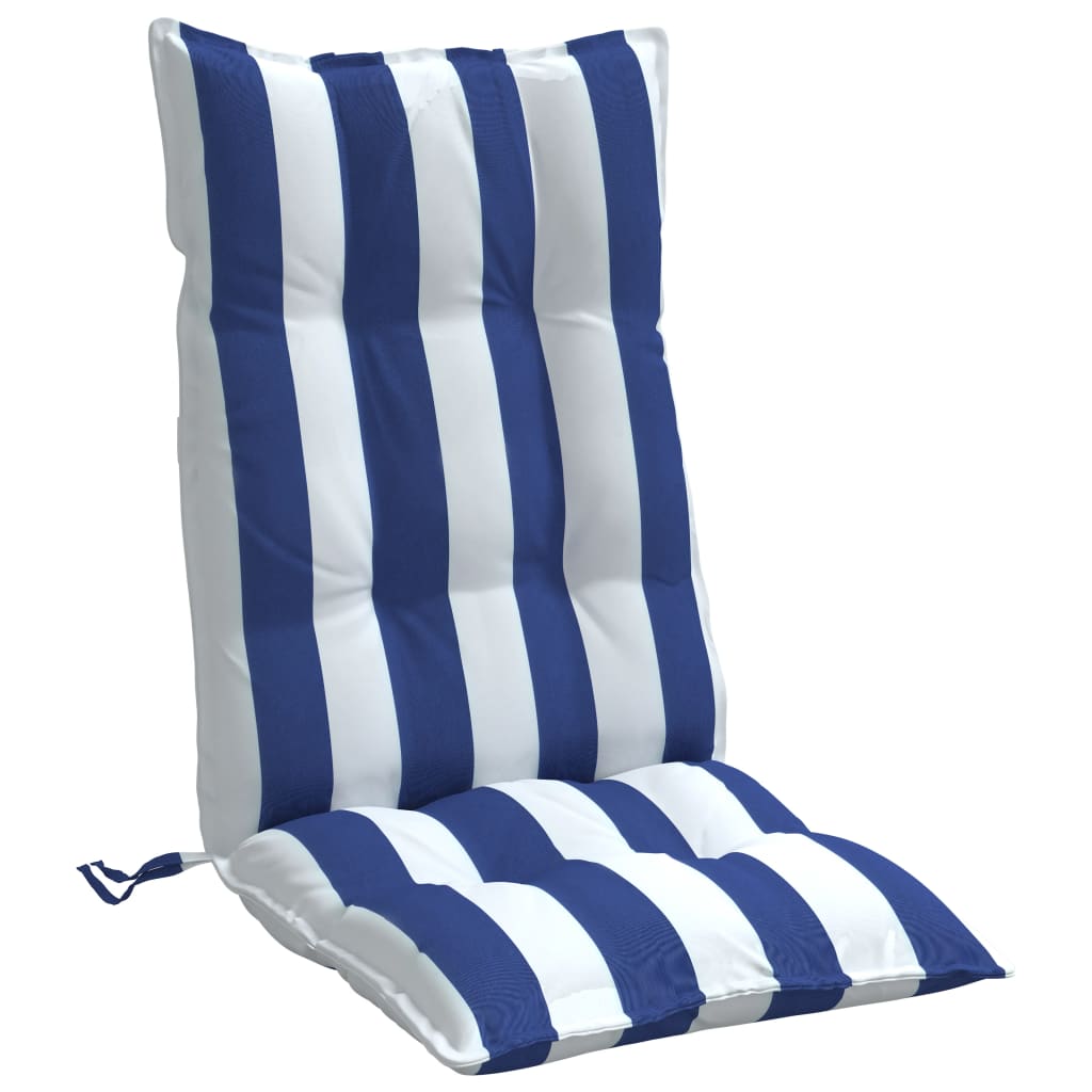 vidaXL Poduszki na krzesła z wysokim oparciem, 4 szt., niebiesko-białe