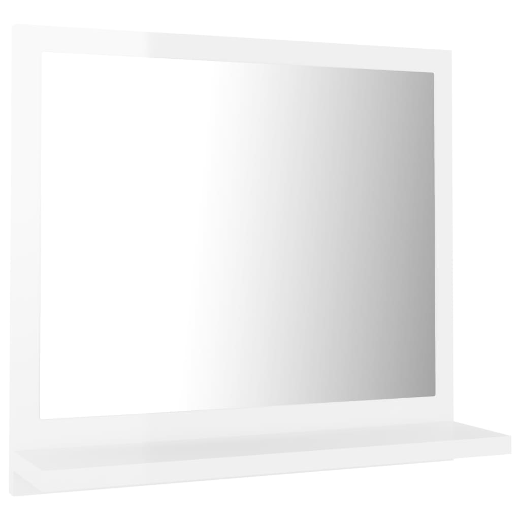 vidaXL Lustro łazienkowe, wysoki połysk, białe, 40x10,5x37 cm