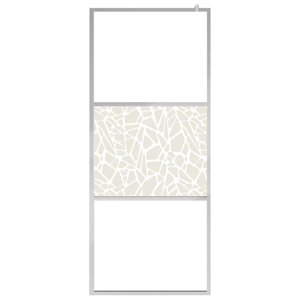 vidaXL Ścianka prysznicowa, szkło ESG, wzór w kamienie, 115 x 195 cm