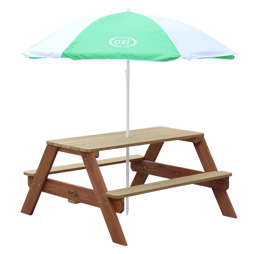 AXI Stół piknikowy Nick dla dzieci, z parasolem, brązowy