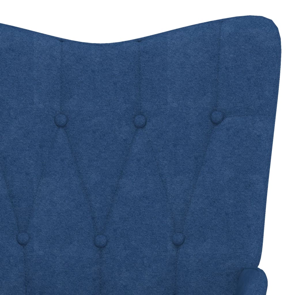 vidaXL Fotel z podnóżkiem, niebieski, obity tkaniną