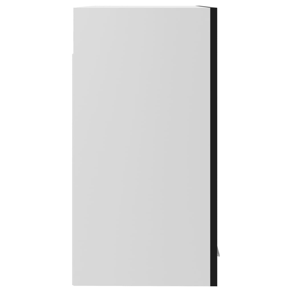 vidaXL Szafka wisząca z szybą, wysoki połysk, czarna, 60x31x60 cm