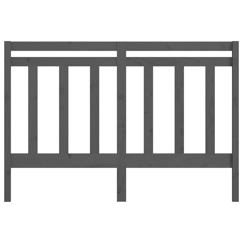 vidaXL Wezgłowie łóżka, szare, 126x4x100 cm, lite drewno sosnowe