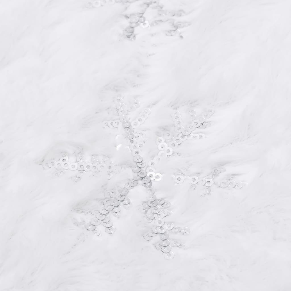 vidaXL Luksusowa osłona pod choinkę, biała, 122 cm, sztuczne futro