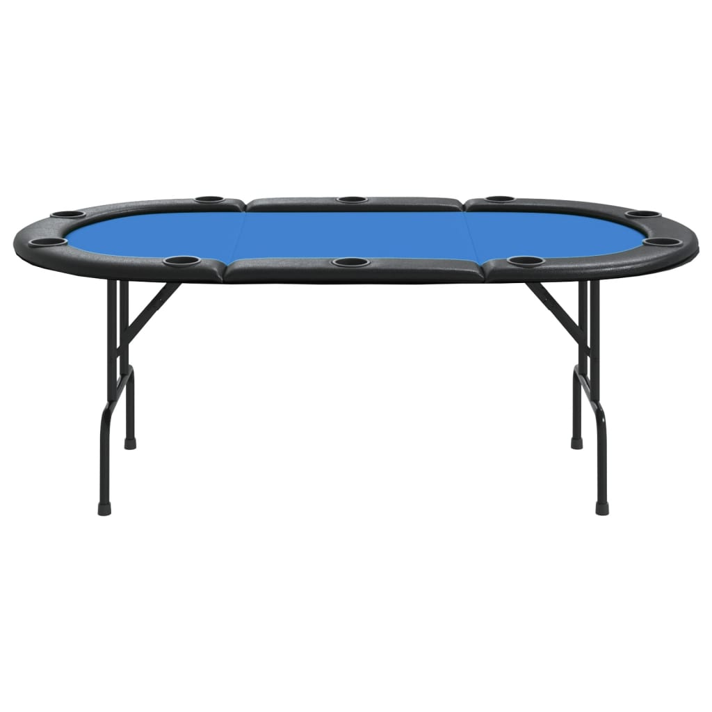 vidaXL Składany stół do pokera dla 10 osób, niebieski, 206x106x75 cm