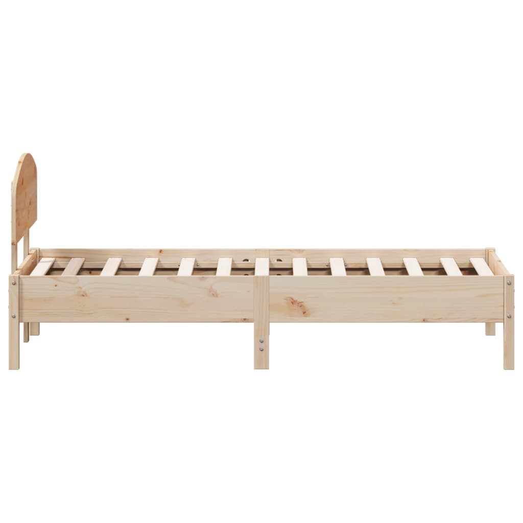 vidaXL Rama łóżka z wezgłowiem, 90x190 cm, lite drewno sosnowe