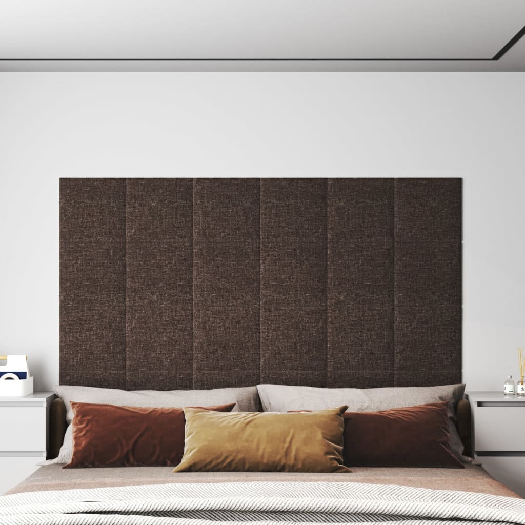 vidaXL Panele ścienne, 12 szt, kolor taupe, 30x30 cm, tkanina, 1,08 m²