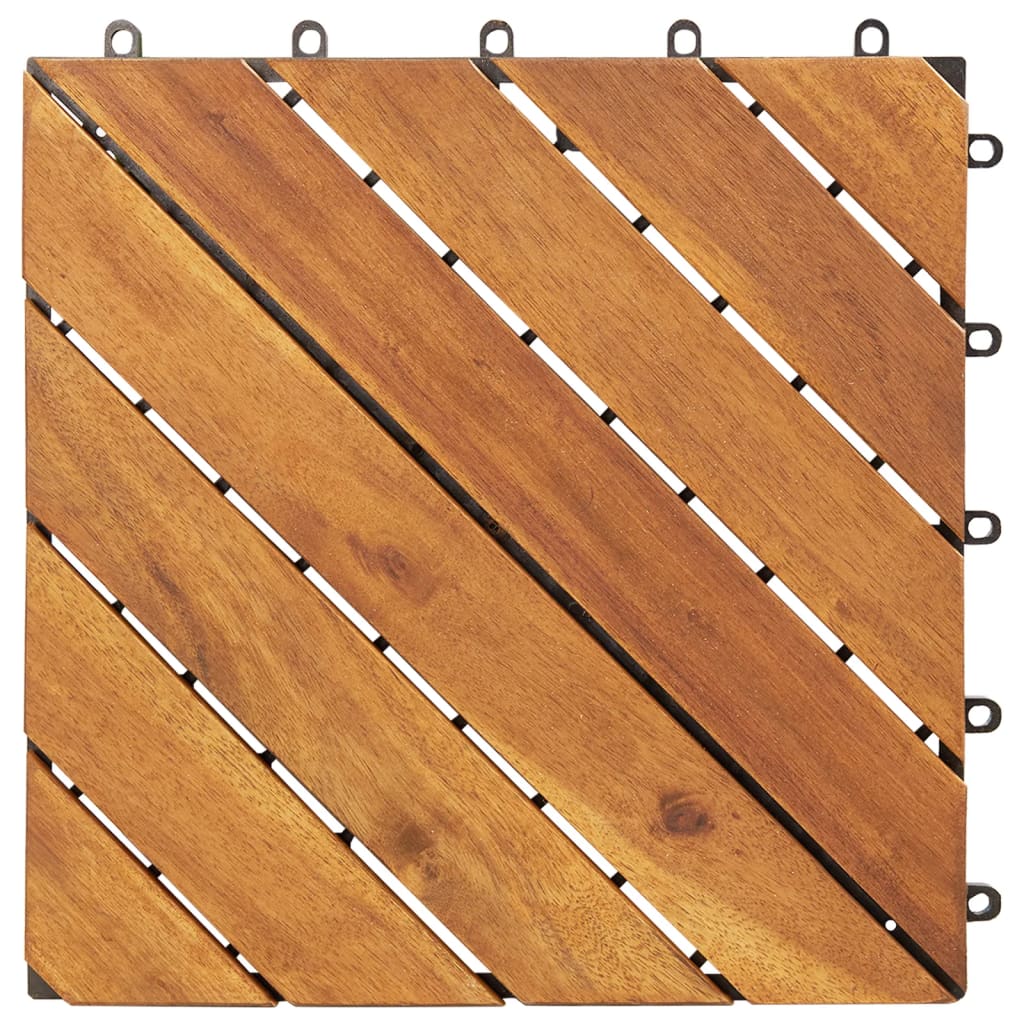 vidaXL Płytki tarasowe, 20 szt., brązowe, 30x30 cm, drewno akacjowe