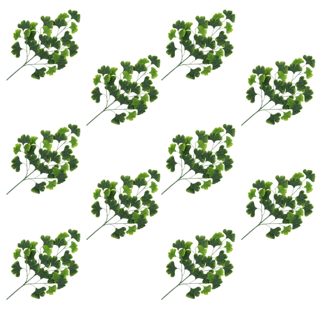 vidaXL Sztuczny miłorząb, 10 szt., zielony, 65 cm
