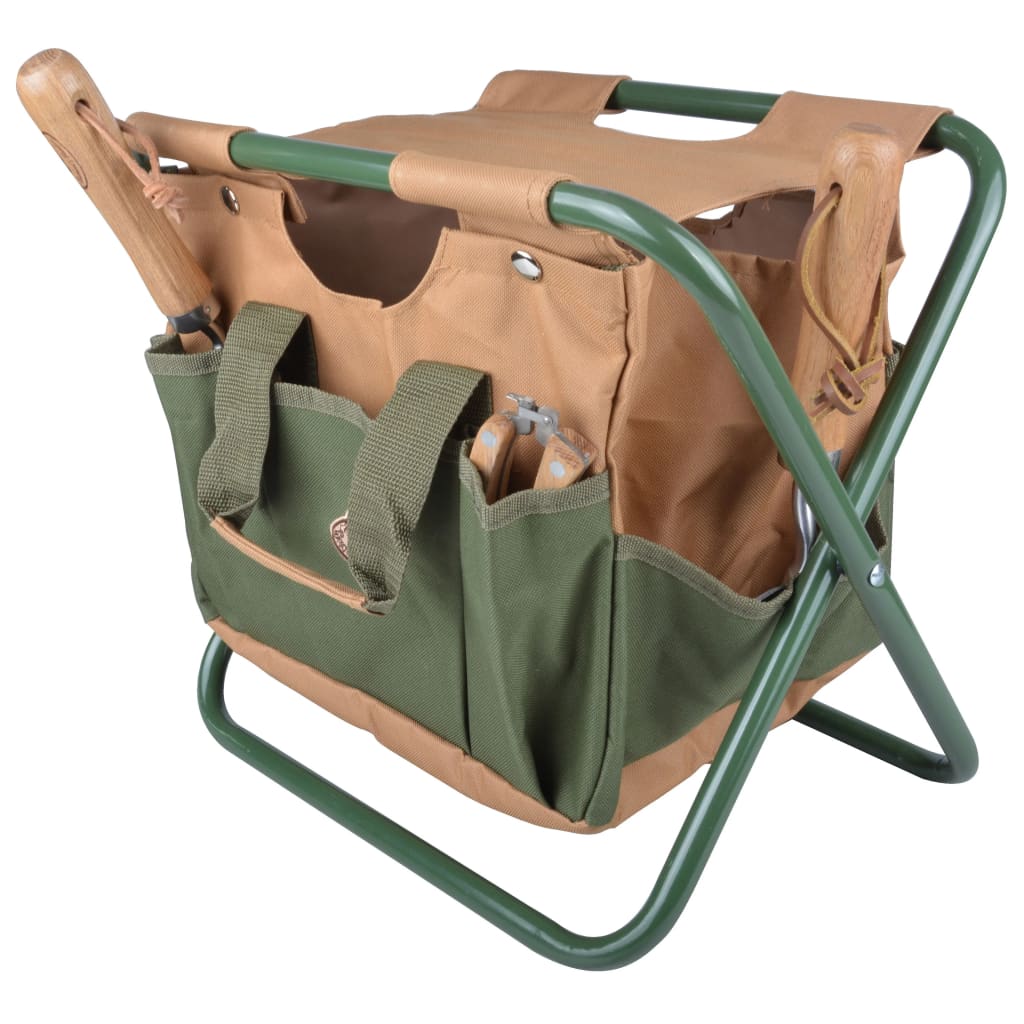 Esschert Design Siedzisko z torbą na narzędzia ogrodowe GT01