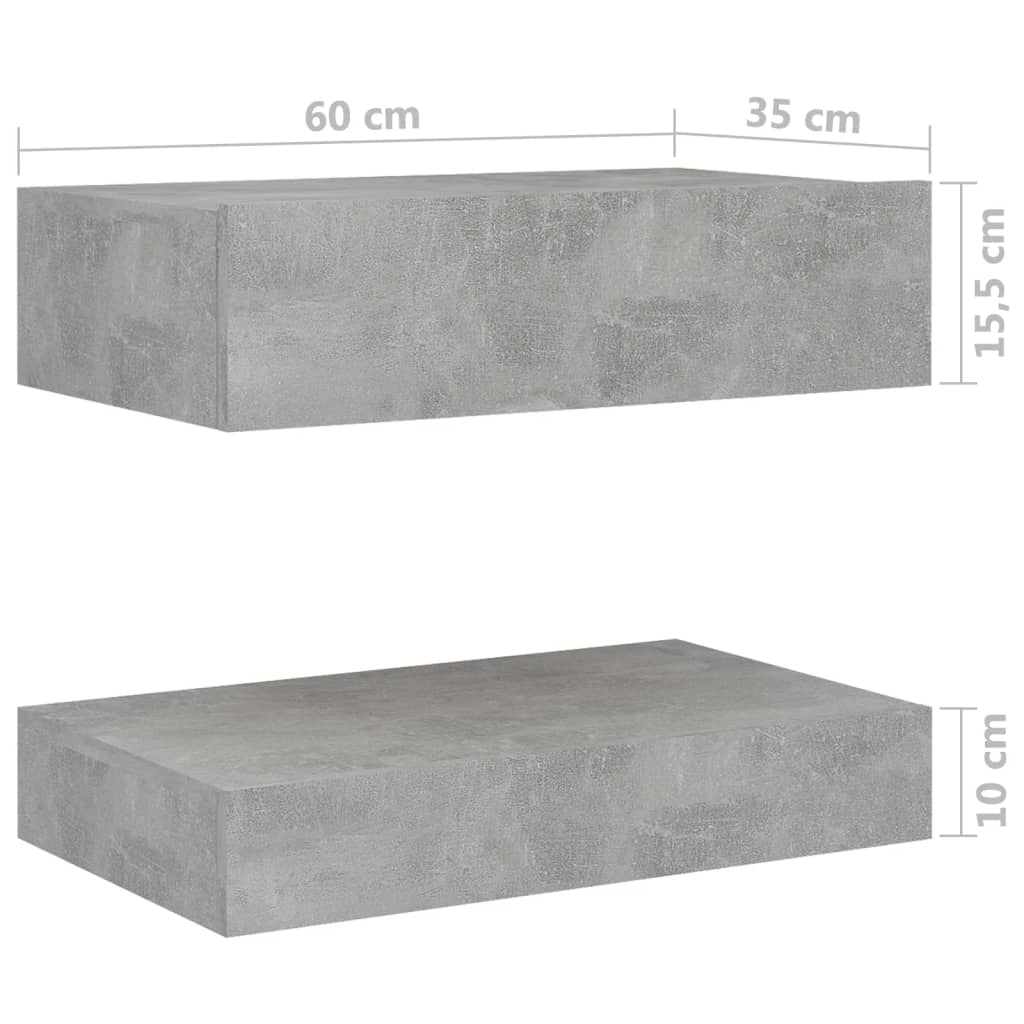vidaXL Szafka nocna, szarość betonu, 60x35 cm, płyta wiórowa